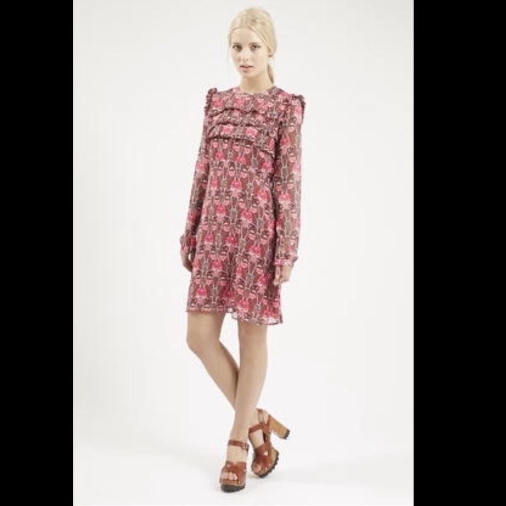 Topshop Floral Ruffle Dress - Picture 4 of 10